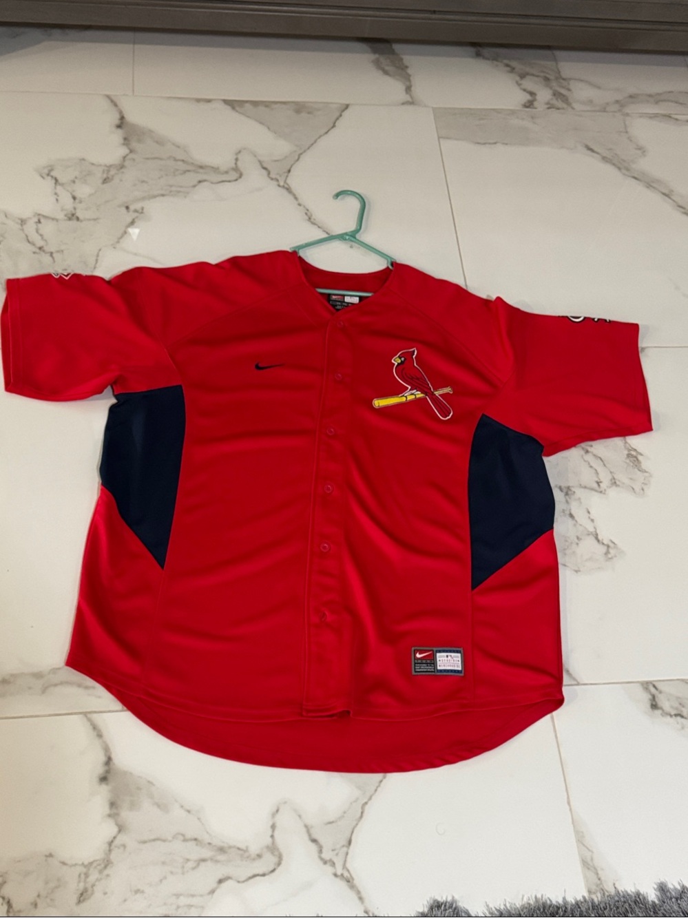 Nike Red Adult St. Louis Cardinals XXL Jersey with Navy Panels